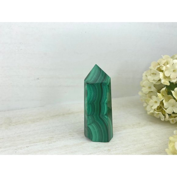 Malachite Tower - 2.5" High Quality Malachite - Malachite - AAA Malachite Tower - Picture 3 of 7